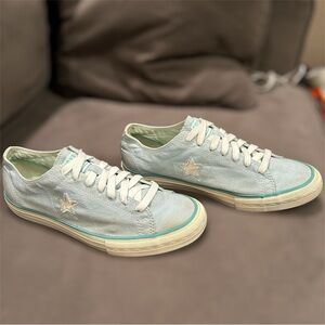 Converse One Star Women’s Size 11 Blue White Athletic Walking Shoes Sneakers